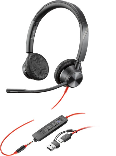 POLY Blackwire 3325 Stereo Microsoft Teams Certified USB-C Headset +3.5mm Plug +USB-C/A Adapter POLY Blackwire 3325 Stereo Microsoft Teams Certified USB-C Headset +3.5mm Plug +USB-C/A Adapter